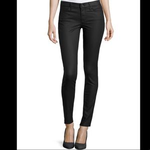 7 For All Mankind Gwenevere Coated Black Jeans